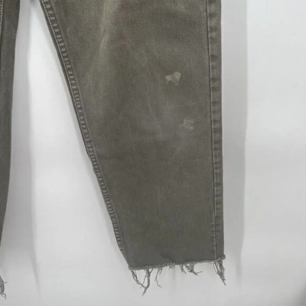 Vintage‎ Levi's 550 Relaxed Fit Olive Green Jeans Size 31W/32L Cropped USA